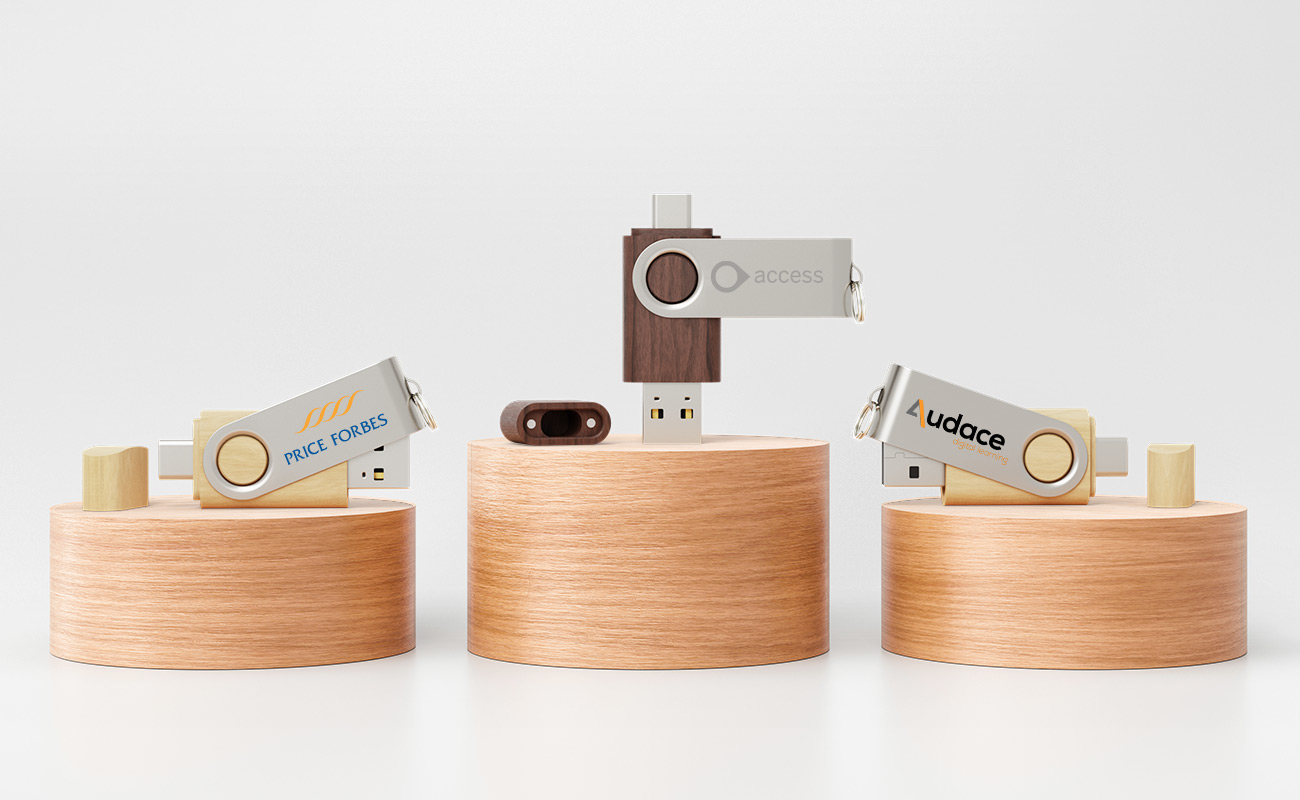 Twister Go Wood - Personalised USB Stick With USB-C gallery thumbnail